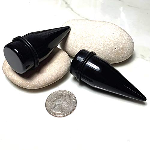 BodyJ4You 36PC Ear Stretching Kit - 00G-25mm Big Gauges - Black Surgical Steel Single Flare Tunnels Plugs Acrylic Tapers - Stretchers Weights Expanders Eyelets - Image 3