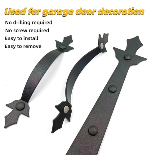 JFOGO Garage Door Strong Magnetic Decorative Hardware Set,4 Faux Garage Door Hinges and 2 Handles,Black Magnetic Decoration Attractive Accents Curb Appeal(6Pcs) - Image 4