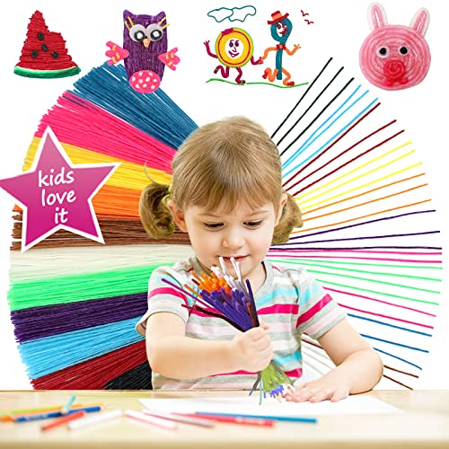Bofoho 500pcs Wiky Sticks Art Crafts Wax Yarn Sticks Bendable Camping Essentials for Kids Toddlers Travel Road Trip Activities Perfect Handicraft Christmas Gift - Image 1