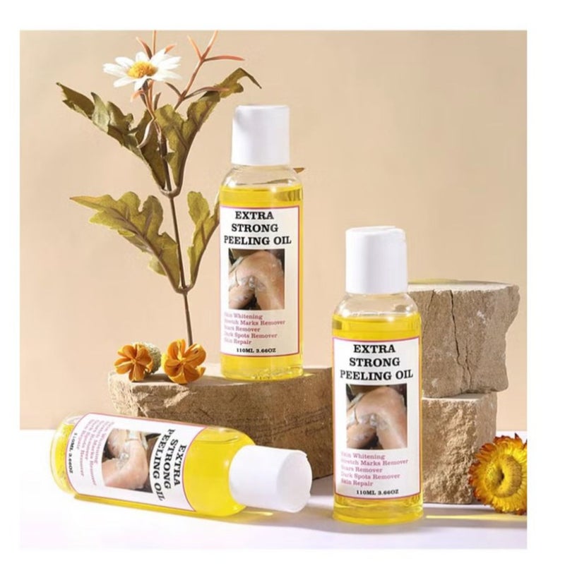 OUHOE Peeling Oil for Dark Skin, Yellow Scrub Oil, Body Exfoliating Solution for All Skin Types - Image 1