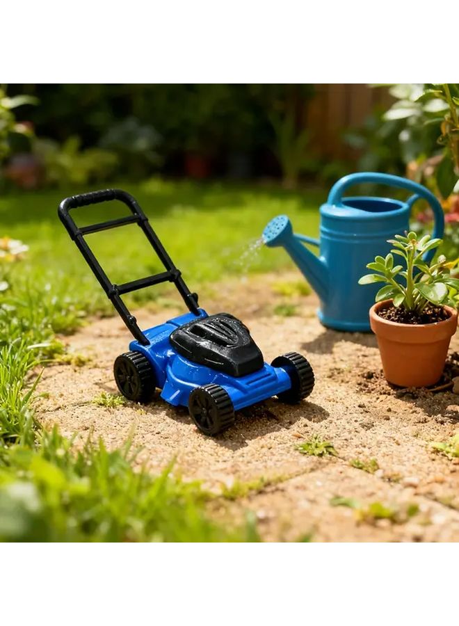 1 12 Scale Miniature Lawn Mower Model Dollhouse Garden Push Weeder Decor - Image 5