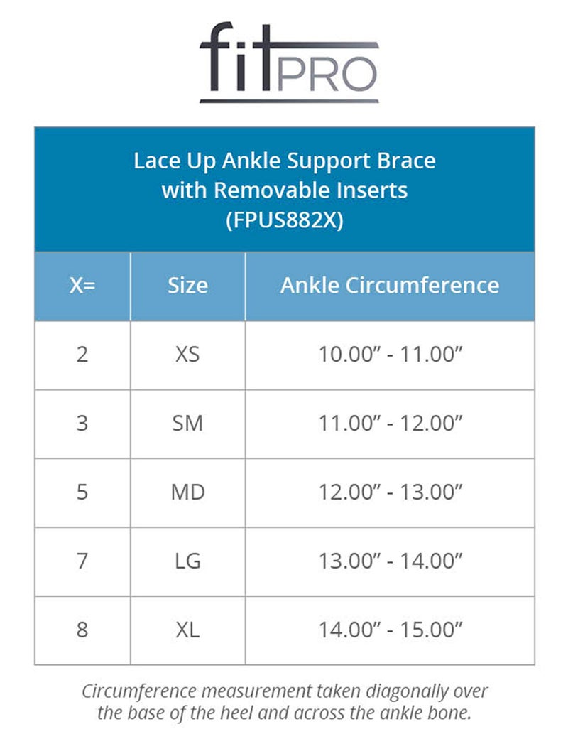FitPro FPUS8827 Lace Up Ankle Support Brace with Removable Inserts, Large - Image 3