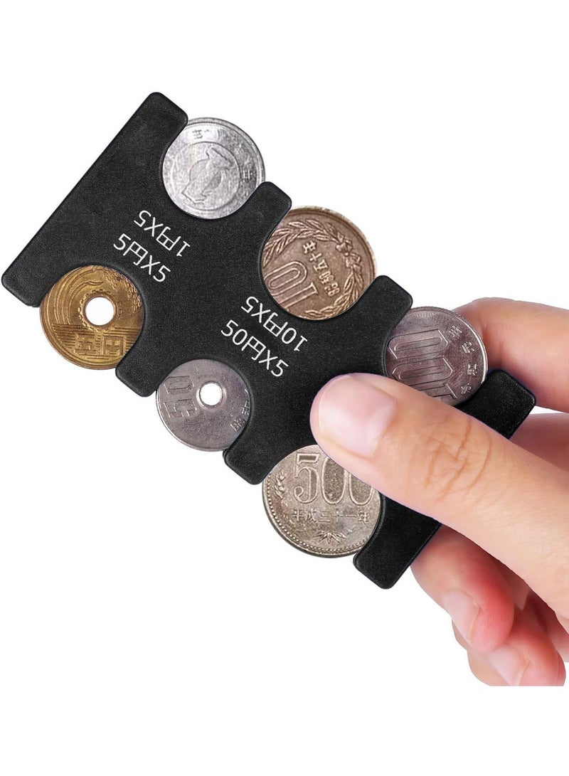 حامل عملة الين الياباني منظم الحالة الصلبة والتخزين للعملات المعدنية مستطيل JPY Coin Organizer and Dispenser، محفظة فارز عملة بلاستيكية مع 9 فتحات