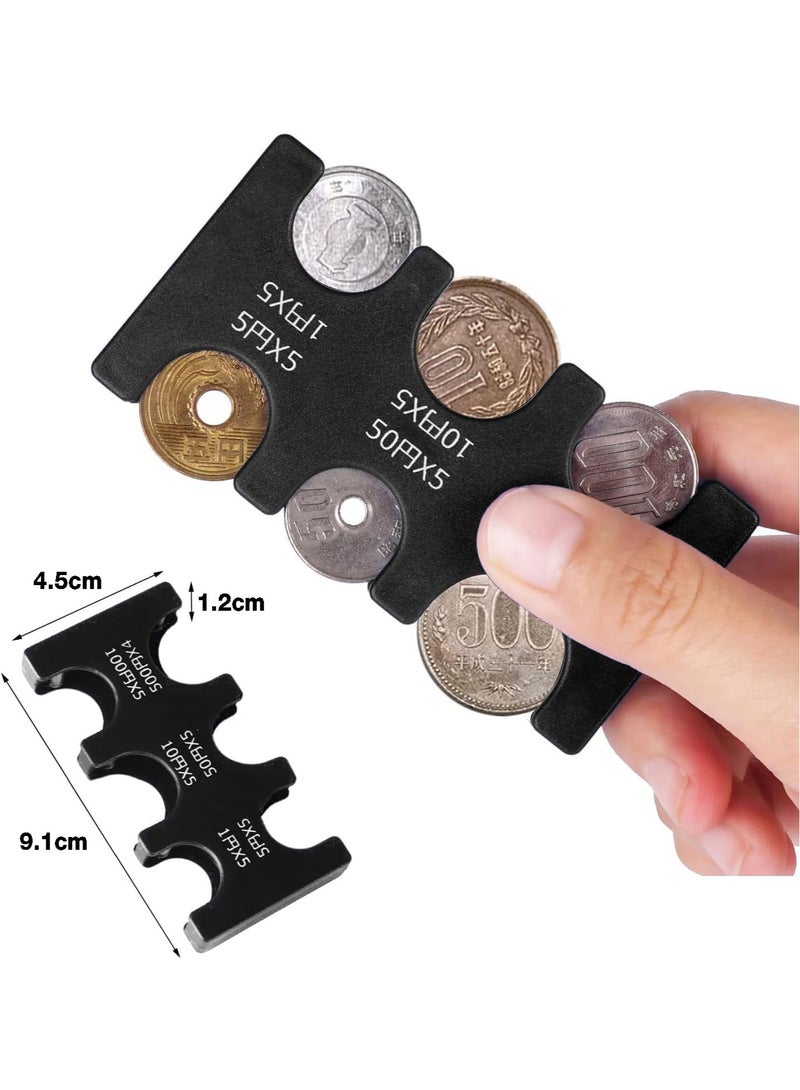 حامل عملة الين الياباني منظم الحالة الصلبة والتخزين للعملات المعدنية مستطيل JPY Coin Organizer and Dispenser، محفظة فارز عملة بلاستيكية مع 9 فتحات