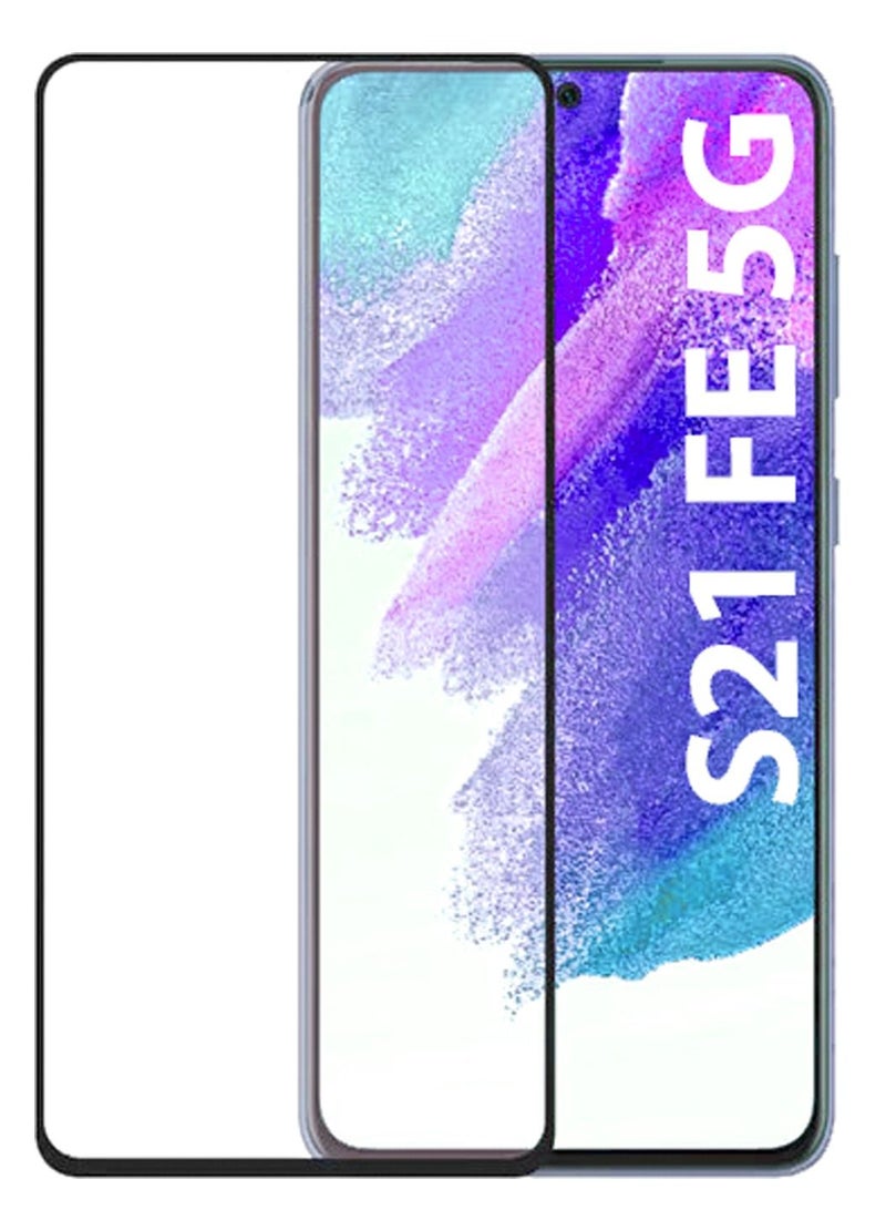 موكوم واقي شاشة من الزجاج المقوى 9D لهاتف سامسونج جالاكسي S21 FE أسود / شفاف