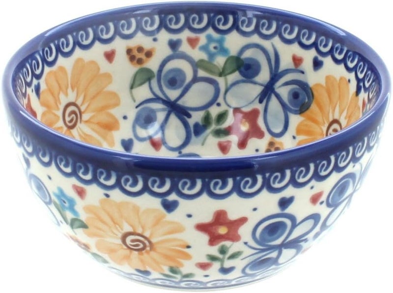 Blue Rose Pottery Blue Rose Polish Pottery Butterfly Dessert Bowl - Image 1