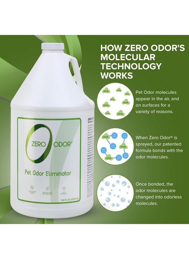 Zero Odor Zero Odor - Pet Odor Eliminator for strong odor, Eliminate Air & Surface Odors - Patented Molecular Technology Best For Carpet, Furniture, Beds Smell Great Again (128 Ounces)  - Image 4