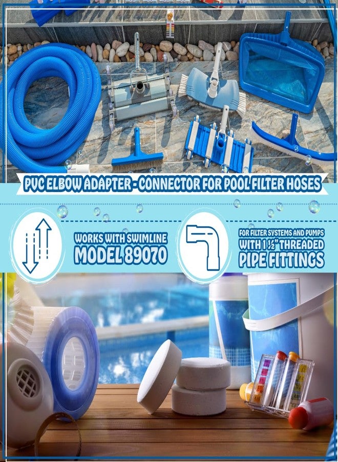 Poolzilla 1 ½” Elbow Adapter for Swimming Pools - Durable PVC - Connector for Pool Filter Hoses - 1 Adapter - Image 3