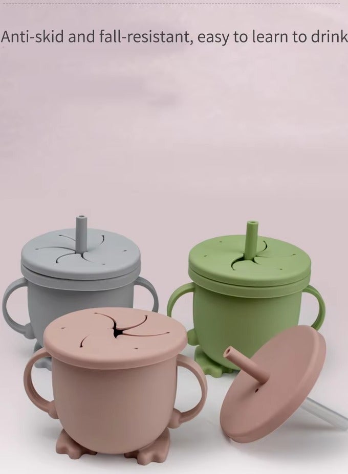 10 pieces Baby silicone feeding set/ Children's Cutlery & tableware set/ Portable, Travel friendly/ Non-toxic Food Grade Silicone/ Baby Feeding Set/ Safe & Reusable Utensils for toddlers and kids (10 Pieces/ Compartment Plate, Bowl, Short Fork & Spoon, Water Cup, Bib, Long Fork & Spoon, Fruit Feeder, toothbrush)/ Pink - Image 5