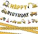 FIGEPO 3 Packs Construction Happy Birthday Banner and Vehicle Truck Garland Construction Party Supplies Decoration Set for Birthday Party Baby Show - Image 4