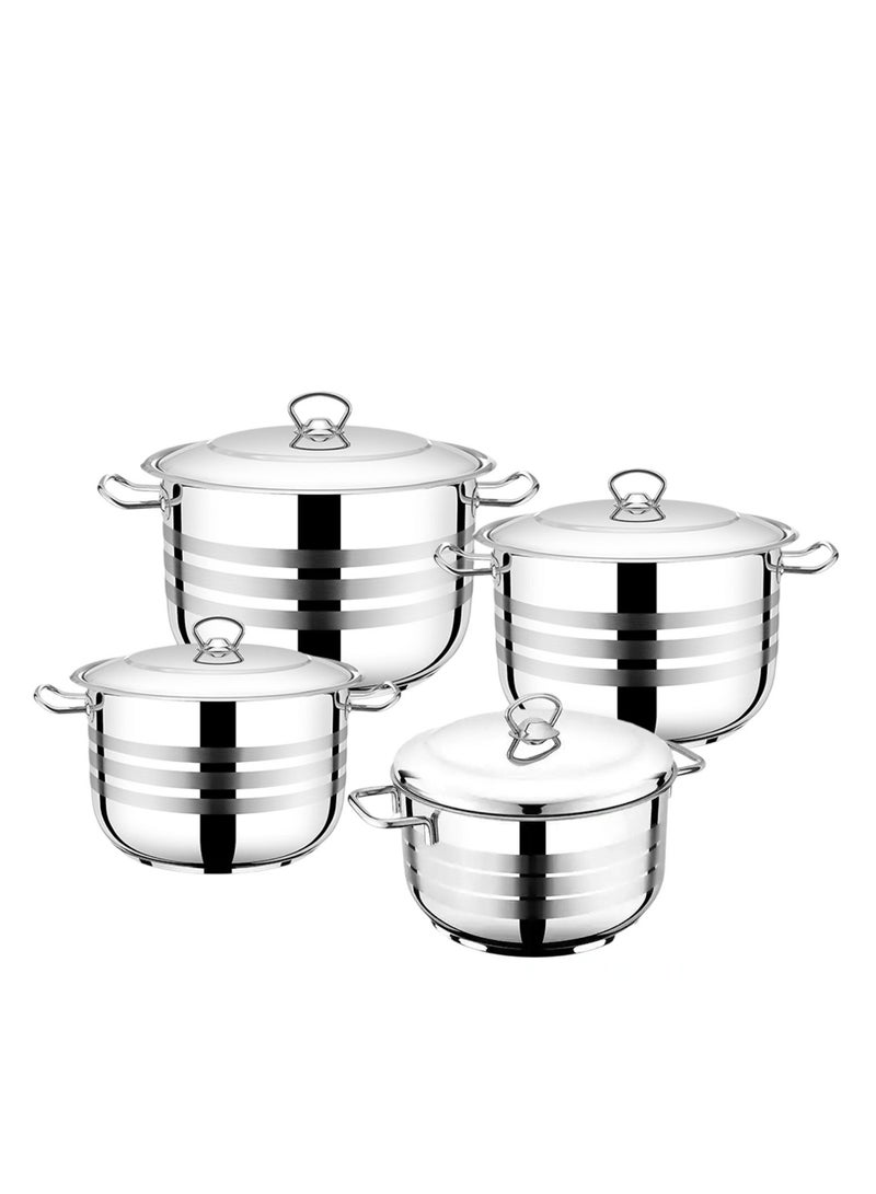 بونيرا طقم قدور بونيرا ستانلس ستيل 18/10  تركي 8 قطع - Image 2
