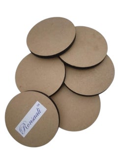 Ronsaali Ronsaali Round MDF Board 89 cm Diameter 7 mm Thickness Pack of 6 Natural Pine Wood for Art and Craft 