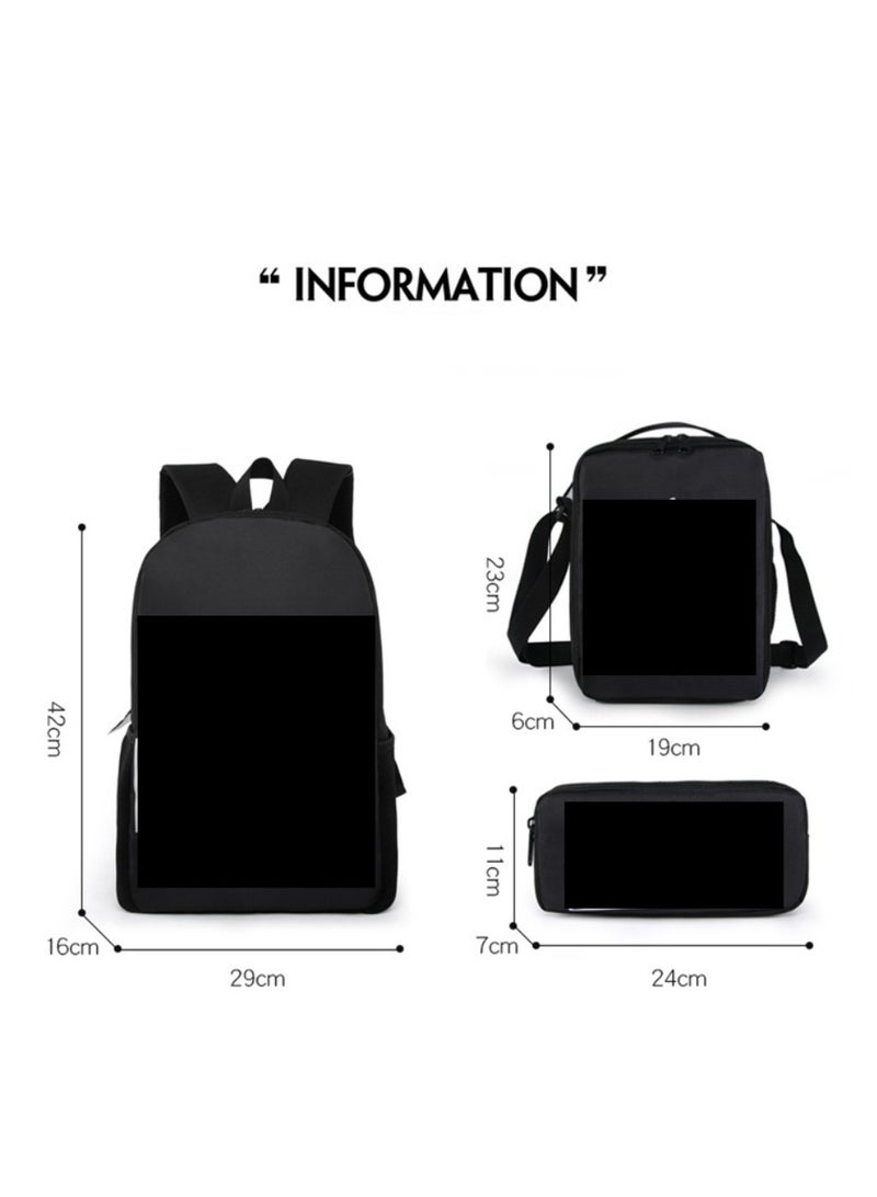 Children's leisure load reducing large capacity printed backpack for elementary school students, 3-piece set - Image 2