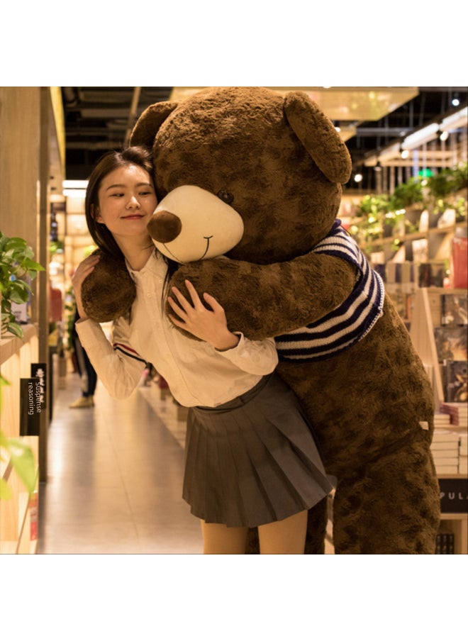 Large Bear Net Red Products Teddy Bear Doll Doll Plush Hair Doll Shake Tonic Stall Teddy Bear-Color:Brown T-Shirt/Forever Baby-Height:Full Length 1.2m Right Angle 140cm  - Image 3