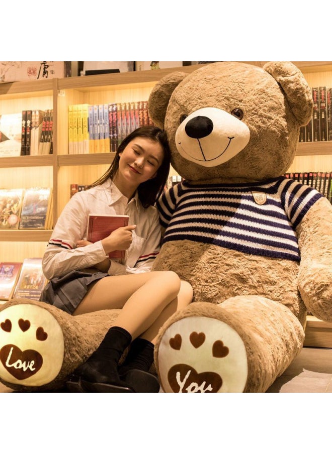 Large Bear Net Red Products Teddy Bear Doll Doll Plush Hair Doll Shake Tonic Stall Teddy Bear-Color:Brown T-Shirt/Forever Baby-Height:Full Length 1.2m Right Angle 140cm  - Image 2