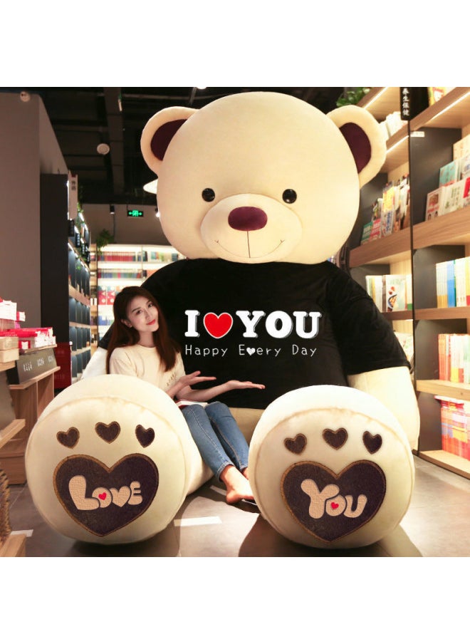 Large Bear Net Red Products Teddy Bear Doll Doll Plush Hair Doll Shake Tonic Stall Teddy Bear-Color:Brown T-Shirt/Forever Baby-Height:Full Length 1.2m Right Angle 140cm  - Image 4
