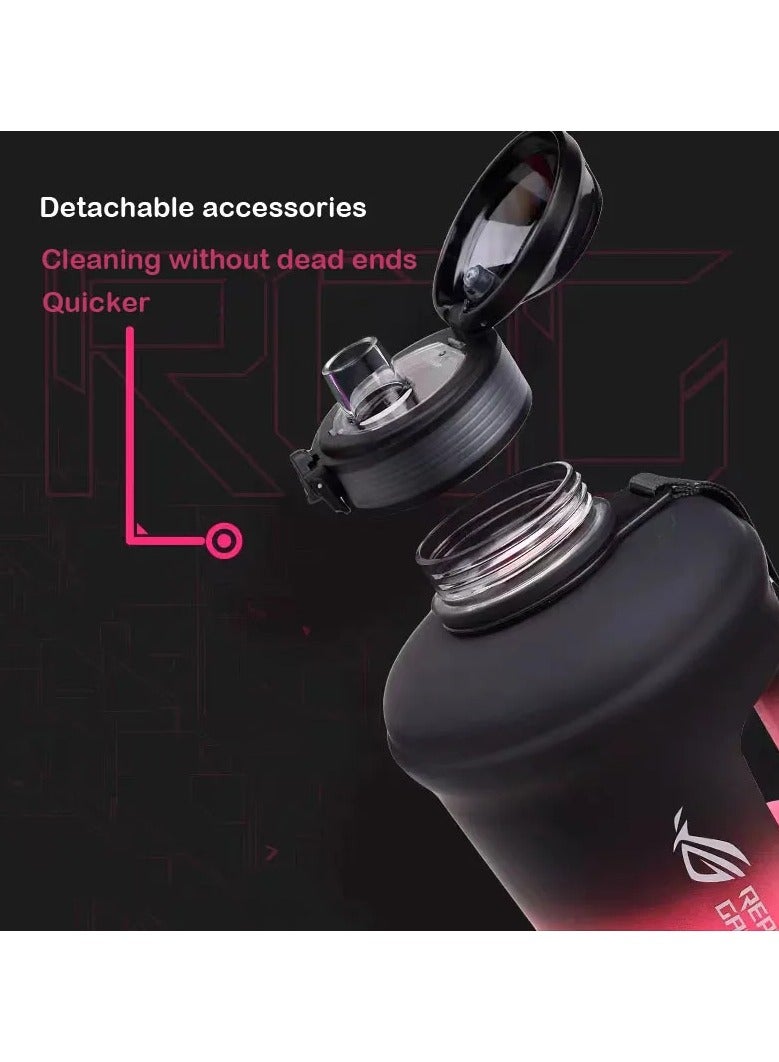 AROAQ Internet Celebrity Ton Barrel Large Capacity Plastic Water Cup Sports Fitness Frosted Kettle Gradient Color Portable Summer Cup - Image 3