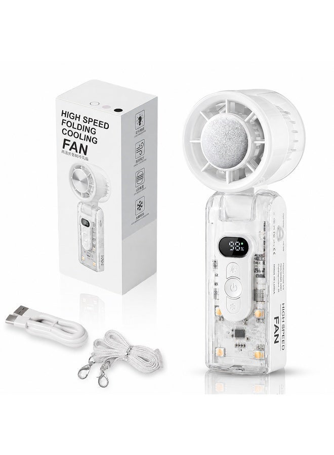 Ebazario High Speed Folding Cooling Fan With Cooling Plate Portable Handheld Fan and Digital Display. - Image 1