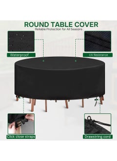 Topify TOPIFY Round Patio Furniture cover, Oxford Material 210D Table Cover, Outdoor Furniture Cover Waterproof, UV Resistant- 140 x 74 cm  - Image 4