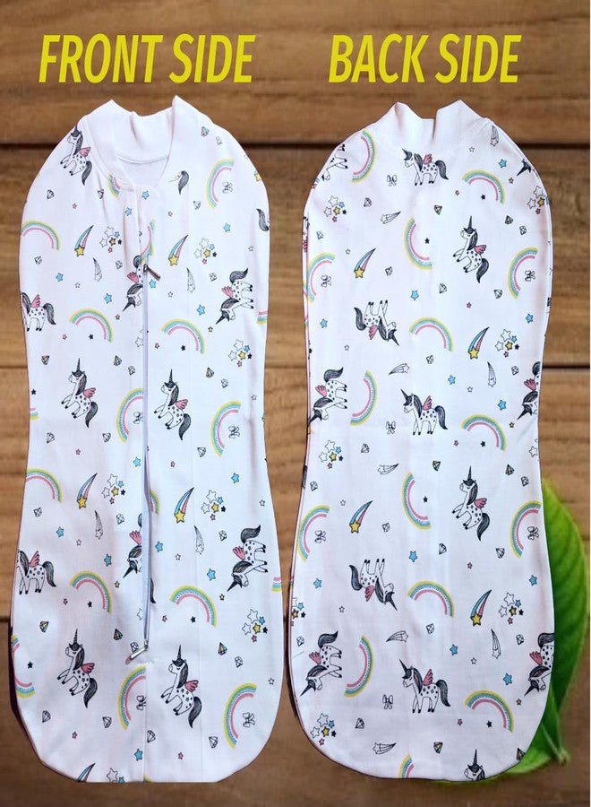 MammaChamp Zipper Swaddle Sleeping Sack/Pod/Wrap/Blankets/Bag New Born Baby for 0-3 Months (Pack of 1) (Aeroplane Design) (Unicorn Design) - Image 2