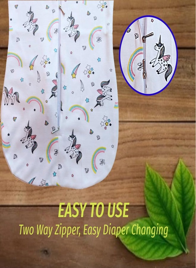 MammaChamp Zipper Swaddle Sleeping Sack/Pod/Wrap/Blankets/Bag New Born Baby for 0-3 Months (Pack of 1) (Aeroplane Design) (Unicorn Design) - Image 5