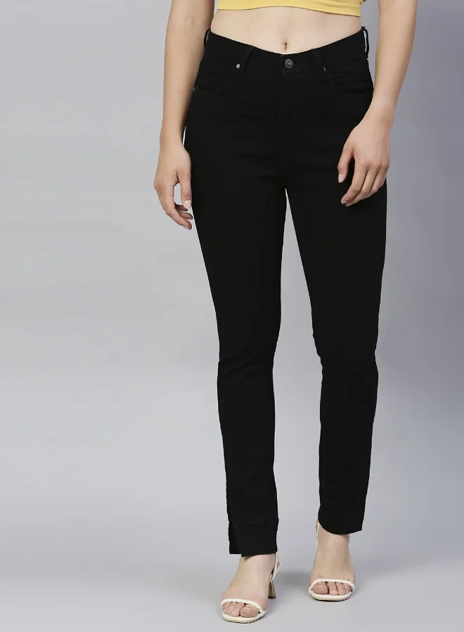 HIGH STAR Women Black High-Rise Highly Distressed Heavy Fade Stretchable Jeans