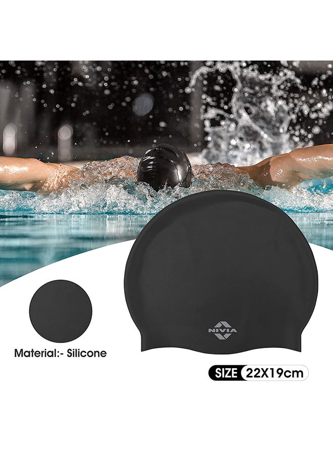 Classic Silicone Swimming Cap(Blue) for Adults |Swimming Cap Long Hair | Silicone Cap Swimming