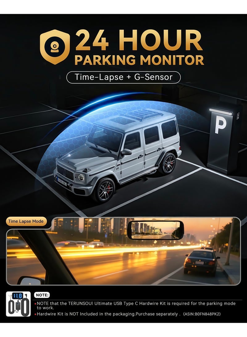 4k+4K Dash Cam Front and Rear, 3.2" IPS Screen, Built-in GPS 5G WiFi Dash Camera for Cars with App, UHD 2160P Night Vision Free 64GB SD Card, 170° Wide Angle, HDR, 24H Parking Mode - Image 5