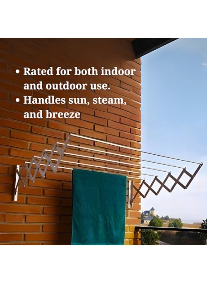 HOME DWELL 80cm Foldable Rack, Compact Storage Solution for Clothes, Towels & Laundry Room - Image 5