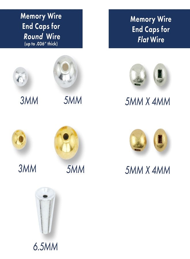 بيدالون أغطية نهايات أسلاك الذاكرة Beadalon، مجموعة متنوعة، مطلية بالفضة، 24 قطعة 3 مم، 24 قطعة 4 مم، 12 قطعة 4 مم مموجة، 12 قطعة 4 مم لامعة - Image 3