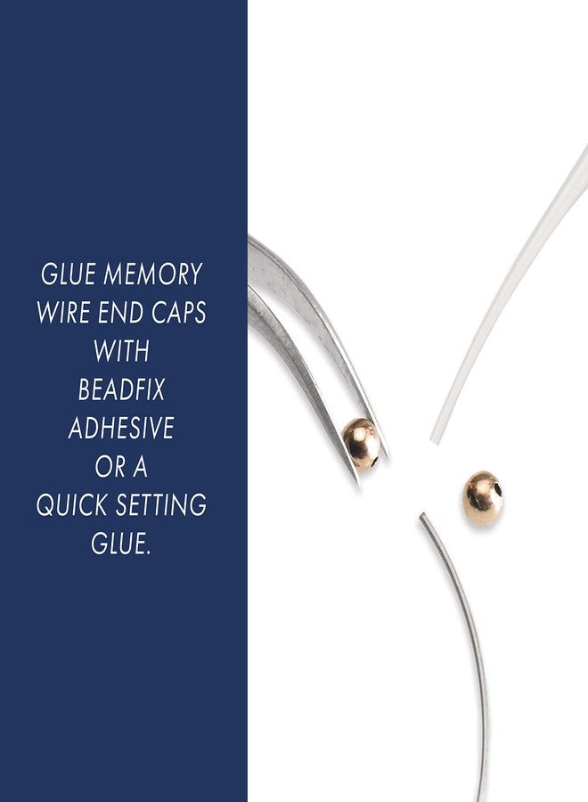 بيدالون أغطية نهايات أسلاك الذاكرة Beadalon، مجموعة متنوعة، مطلية بالفضة، 24 قطعة 3 مم، 24 قطعة 4 مم، 12 قطعة 4 مم مموجة، 12 قطعة 4 مم لامعة - Image 2