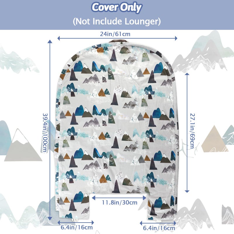 TANOFAR Baby Lounger Replacement Cover, Newborn Lounger cover for 0-12 Months, Breathable & Portable Infant Lounger Case, Soft Baby Floor Seat Cover for Travel, Machine Washable (Cover Only), Mountain - Image 4