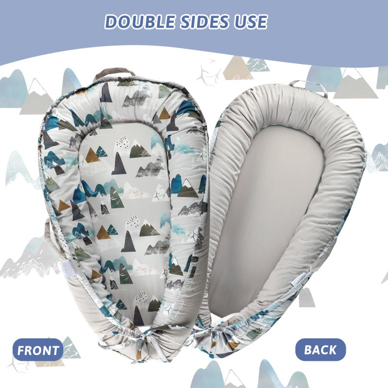 TANOFAR Baby Lounger Replacement Cover, Newborn Lounger cover for 0-12 Months, Breathable & Portable Infant Lounger Case, Soft Baby Floor Seat Cover for Travel, Machine Washable (Cover Only), Mountain - Image 5