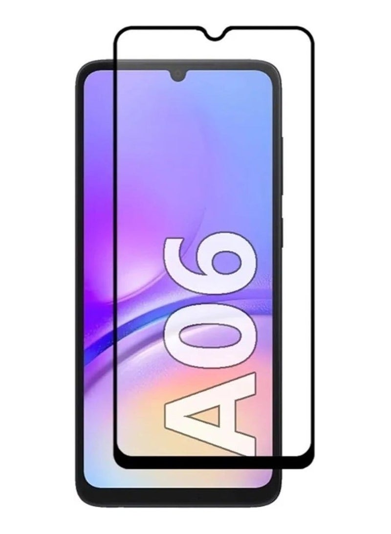 أكاليكس واقي شاشة لهاتف Samsung Galaxy A06 بحافة سوداء، مضاد للخدش، شفافية عالية، مضاد لبصمات الأصابع، مضاد للتلطخ، واقي شاشة ممتاز من الزجاج المقسى لهاتف Galaxy A06 - Image 1