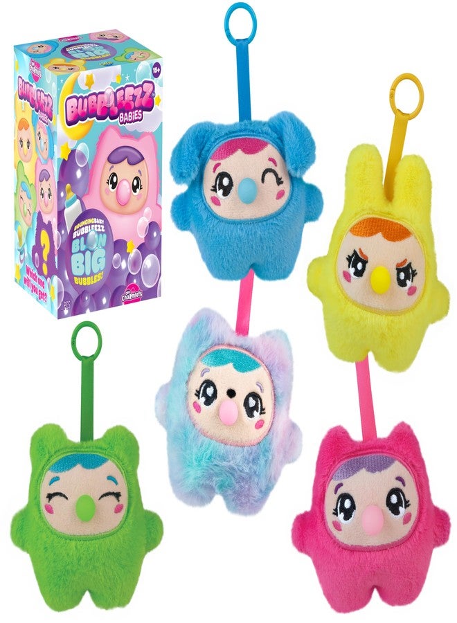 The Orb Factory ORB Bubbleez Babies Plush Keychain Charms Assorted Blind Box - 1 Individual Bubbleez Baby Fidget Toy - Squeeze To Blow Big Bubble - Collectible Charm Squeeze Toys for Backpacks Keys Handbags More - Image 1