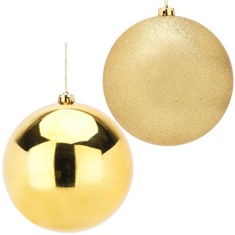 Christmas Concepts Pack Of 2200mm Baubles  Shiny  Glitter Design  Giant Christmas Baubles Gold