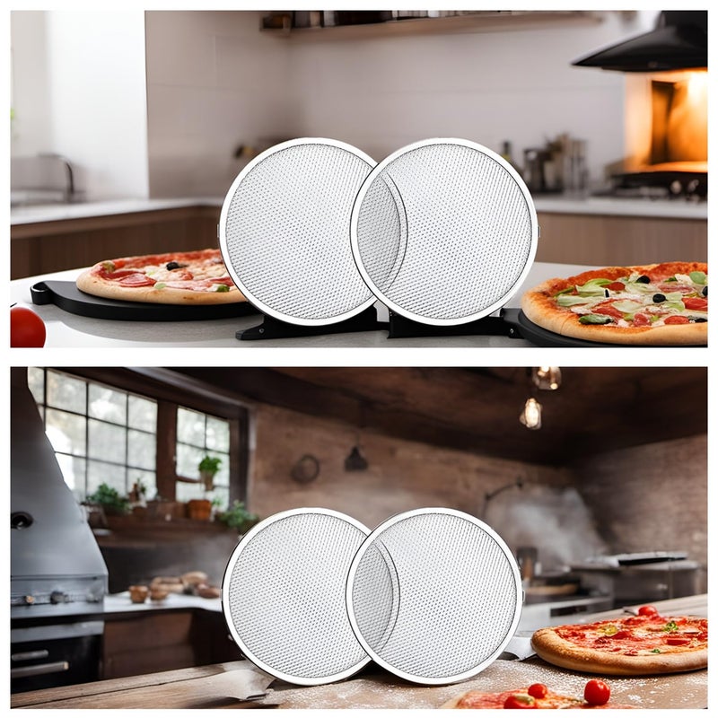 Rhblme Pizza Screen Pizza Screen 12 Inch Aluminum Alloy Seamless Pizza Screens Food Grade Pizza Baking Screen Nonstick Pizza Tray For Oven Dishwasher Safe & Microwave Safe - Image 5