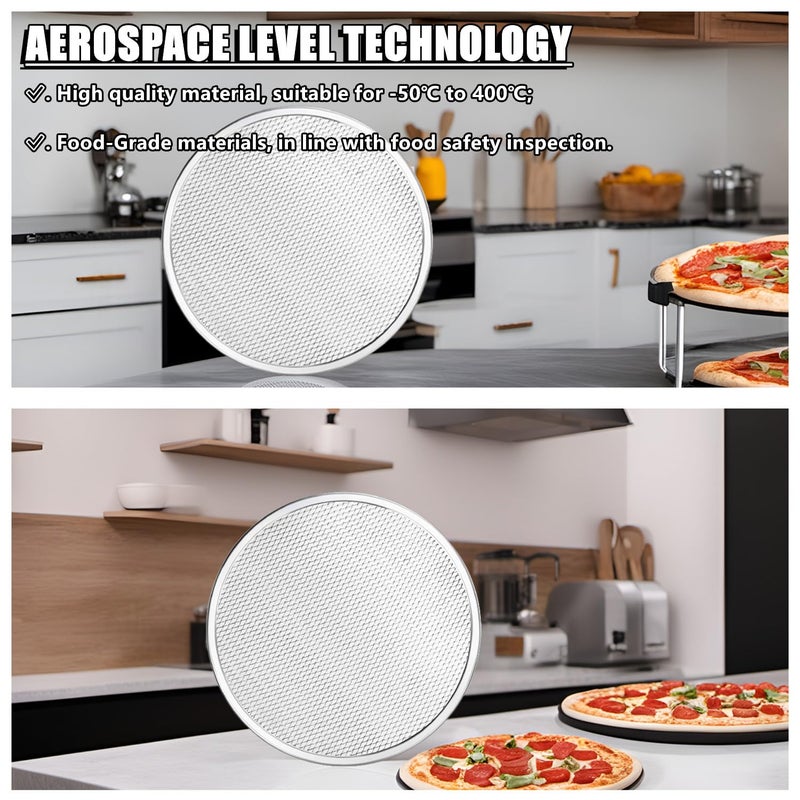 Rhblme Pizza Screen Pizza Screen 12 Inch Aluminum Alloy Seamless Pizza Screens Food Grade Pizza Baking Screen Nonstick Pizza Tray For Oven Dishwasher Safe & Microwave Safe - Image 4