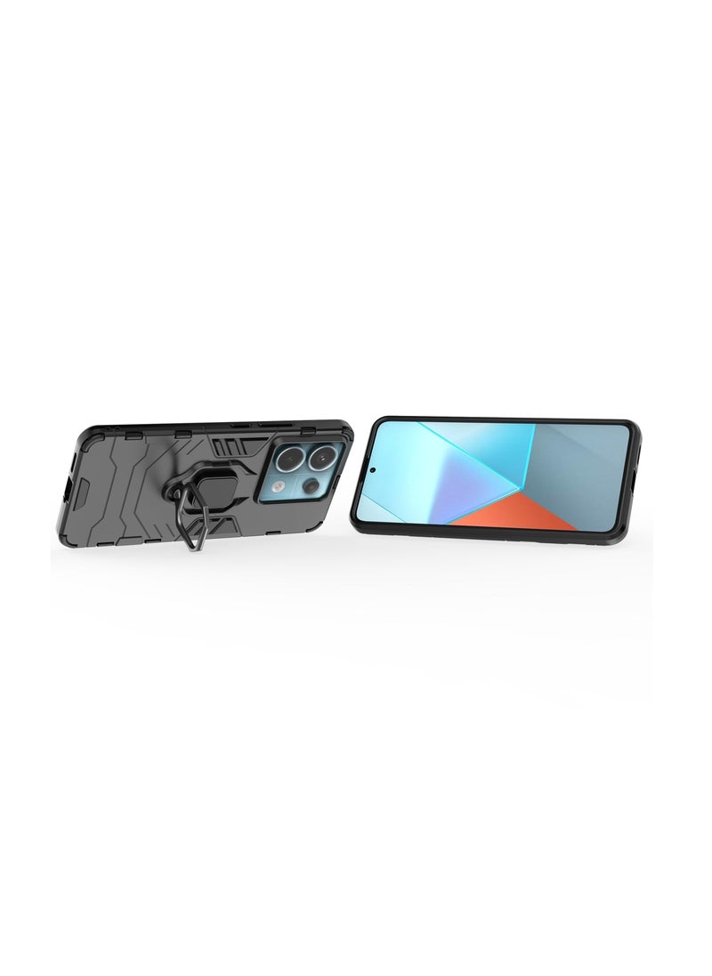 Aookay [1+2] Case for Xiaomi Redmi Note 13 Pro 5G with Tempered Glass Screen Protector, Dual Layer Heavy Duty Mil- Grade Shockproof Case with Magnetic Loop Holder (Note 13 Pro 5G)  - Image 3