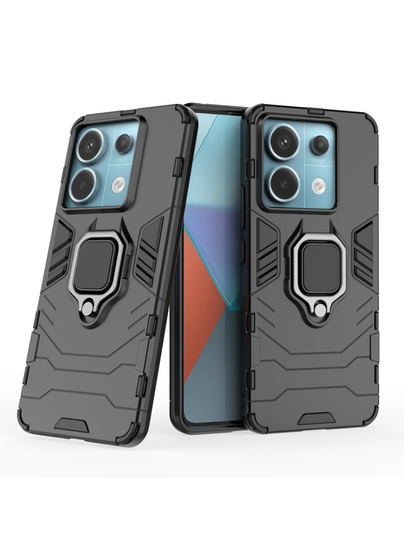 Aookay [1+2] Case for Xiaomi Redmi Note 13 Pro 5G with Tempered Glass Screen Protector, Dual Layer Heavy Duty Mil- Grade Shockproof Case with Magnetic Loop Holder (Note 13 Pro 5G)  - Image 2