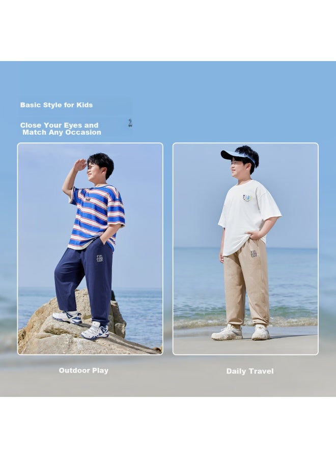 TABE Xiaozhutuoni Boys' Pants, Mosquito-repellent Trousers, Children's Thin Summer Pants, Cool-feeling Quick-dry Pants For Chubby Kids, Sports Pants For Teenagers - Image 2