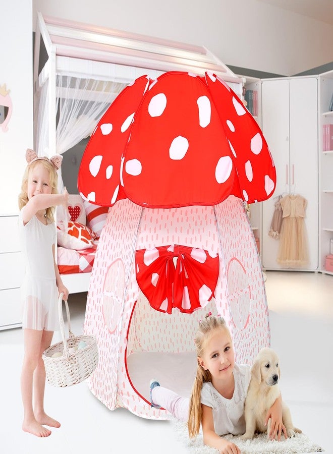 CRAWLBO Play Tent for Kids Pop Up Tent Indoor Outdoor Boys and Girls Playhouse with Exquisite Design for Imaginative Mushroom Tent by CRAWLBO Patented(RED/Large) - Image 3