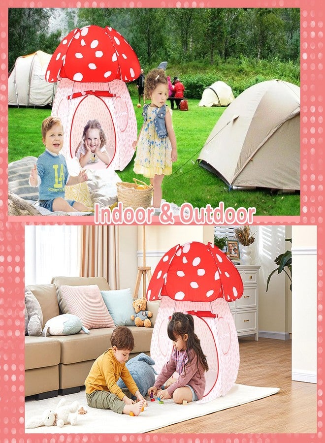 CRAWLBO Play Tent for Kids Pop Up Tent Indoor Outdoor Boys and Girls Playhouse with Exquisite Design for Imaginative Mushroom Tent by CRAWLBO Patented(RED/Large) - Image 4