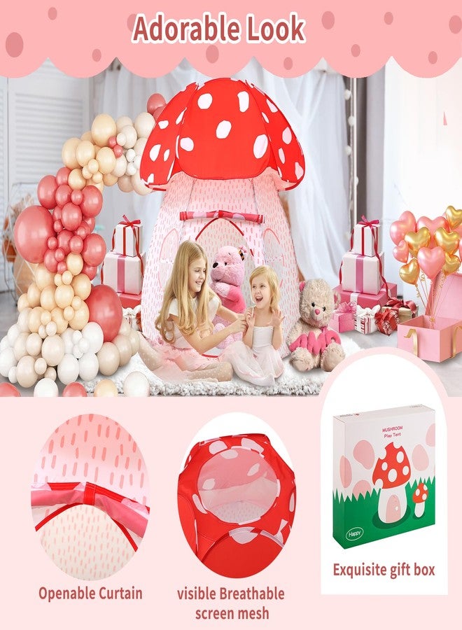 CRAWLBO Play Tent for Kids Pop Up Tent Indoor Outdoor Boys and Girls Playhouse with Exquisite Design for Imaginative Mushroom Tent by CRAWLBO Patented(RED/Large) - Image 5