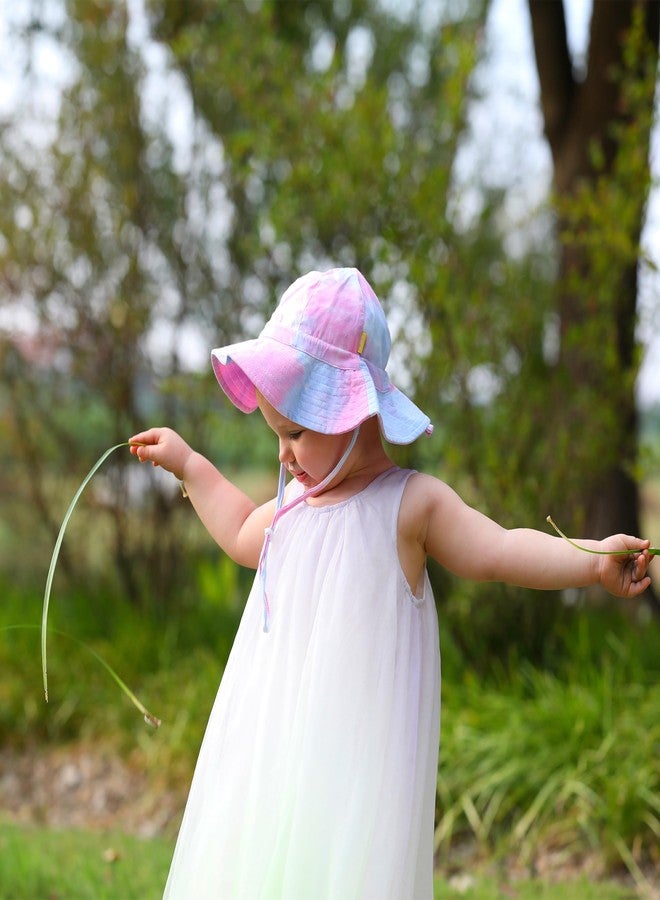 DASMINI Baby & Toddler Tie Dye Wide Brim Girls Sun Hats Summer Beach Kids Cute Caps for 0-5 Years, Tie Dye 1, 0-6 Months - Image 5