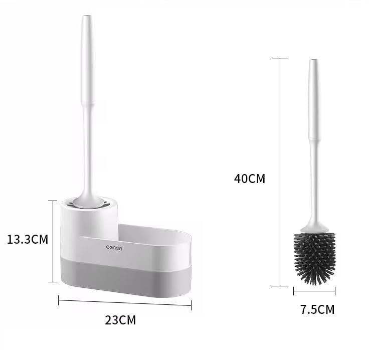 Onprix Wall Hanging Toilet Cleaning Brush Holder Long Handle Silicone Waterproof Quick Drying Soft Bristles Bathroom Accessories 360 deep Clean Durable Handle Comfortable SpaceSavingMulti - Image 4