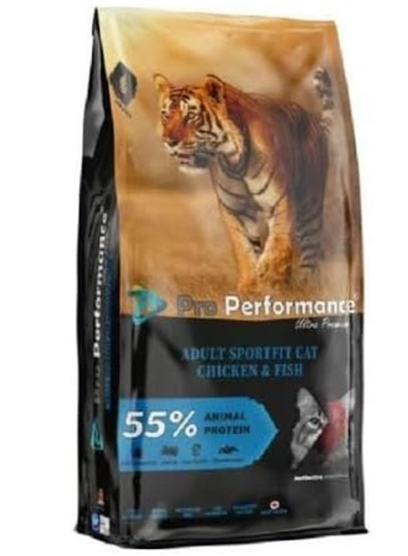 Pro performance cat dry food adult  chickens & fish 2 kg