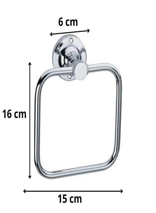 KC Stainless Steel Towel Ring for Bathroom/Wash Basin/Napkin-Towel Hanger/Bathroom Accessories Set of 2 (Square) - Image 2