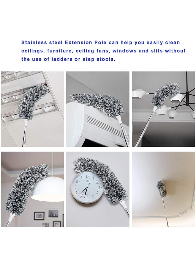 erorex Extendable Feather Duster Bendable Microfiber Duster Of Silicone Cap Hand Duster For Cleaning Dust Cobweb On High Ceiling Fans Lights Blinds Cars - Image 5