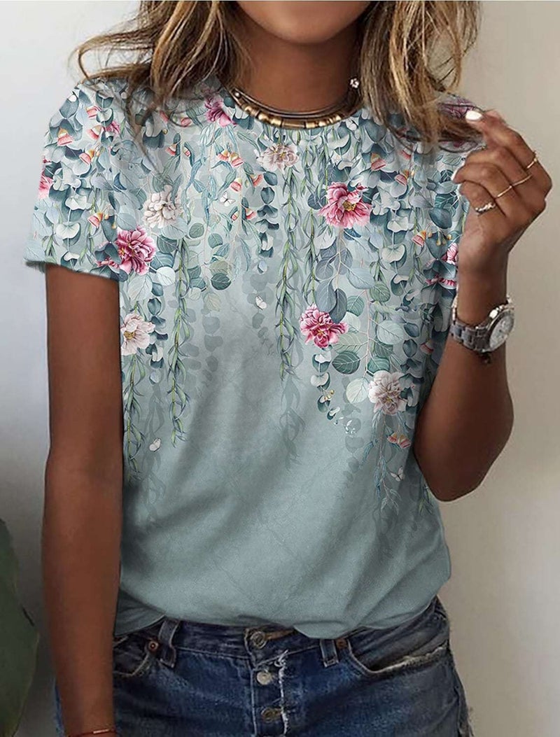 Nns 2023 Spring New Round Neck Women'S T-Shirt Round Neck Short Sleeve Letter 3D Printed Women'S T-Shirt - Image 1